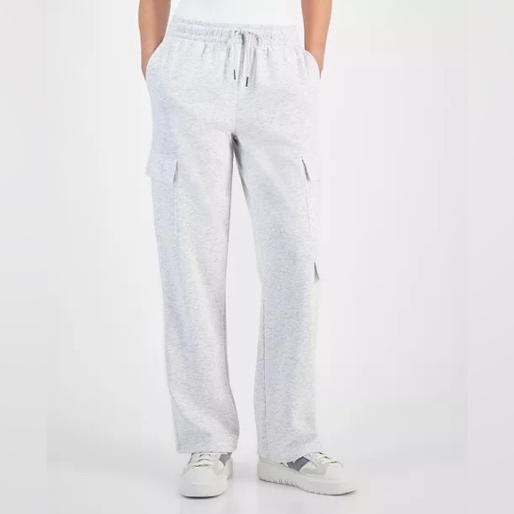 Hippie Rose Juniors’ White Heather Cargo Sweatpants Size L - Picture 1 of 4